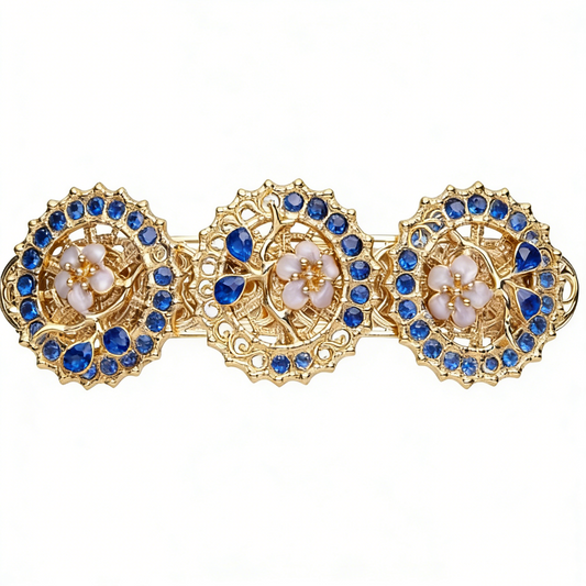 Gold Filigree Floral Hair Barrette
