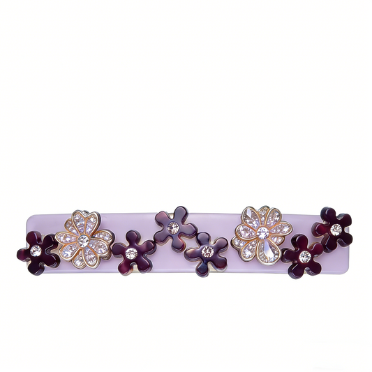 Lilac Base Multi Floral Hair Barrette